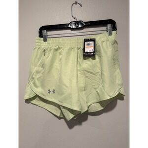 Under Armour Womens Fly By‎ 3" Running Shorts Lime Green 1382438 Size Small NWT